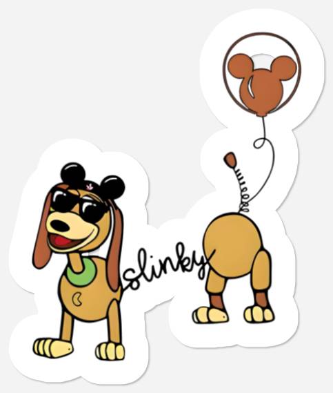 Slinky Dog Stickers, Slinky T.oy S.tory Stickers, T.oy S.tory Stickers, Disney Balloon Stickers