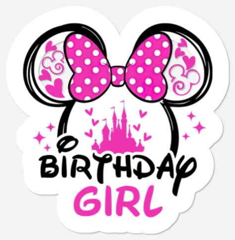 Birthday Girl Stickers, Disney Birthday Girl, Minnie Mouse Stickers, Birthday Girl Gift, Disney birthday party