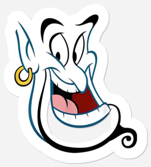 Disney Aladdin Genie Face Costume Stickers