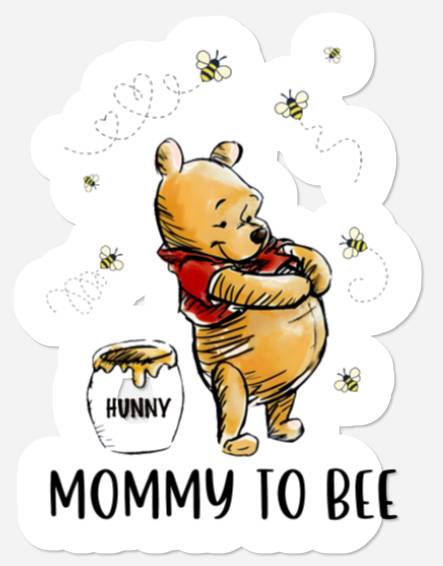 Mommy to Bee Stickers, Daddy to Bee Stickers, Pregnancy Reveal Stickers, Disney Pooh Mommy Stickers