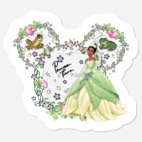Tiana Princess Stickers, Disney Tiana Stickers, Disney Princess Stickers