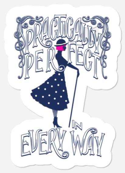 Disney Mary Poppins Practically Perfect Stickers, WDW Magic Kingdom Stickers