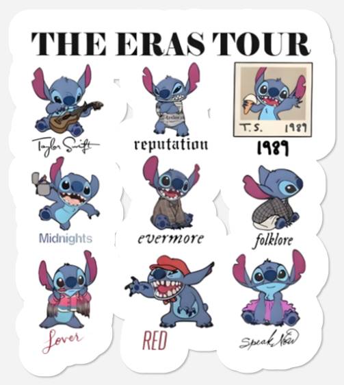 Stitch Eras Tour Stickers, Stitch Stickers, Disneyland Lilo and Stitch
