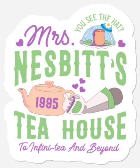 Buzz Lightyear Mrs Nesbitts Tea House To Infinity And Beyond Stickers,  Magic Kingdom Disneyland Family Vacation Gift