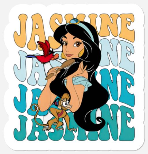 Princess Jasmine Stickers,Jasmine Stickers, Disney Princess Jasmine, Magic Kingdom