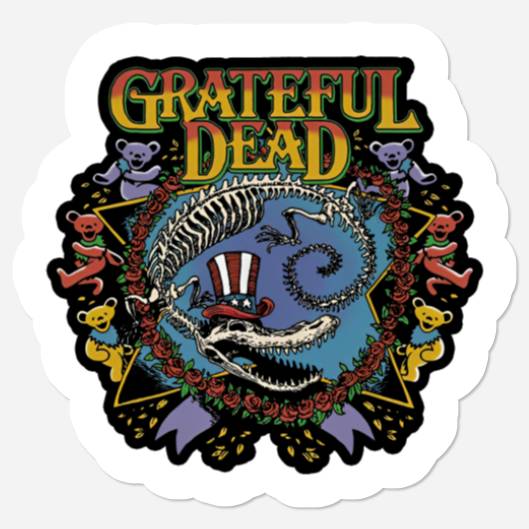 Mens Grateful Dead Rock Stickers