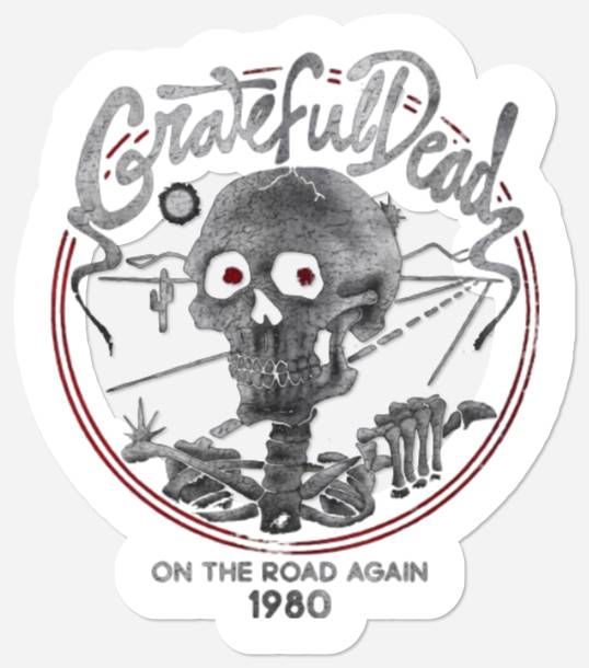 Vintage The Grateful Dead Stickers Skeleton Print