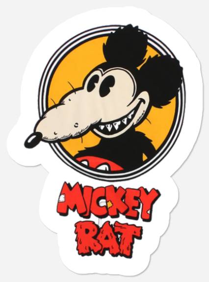 Mickey Rat Essential Stickers, Retro Disney Mickey Mouse Stickers, Vintage Disney Stickers
