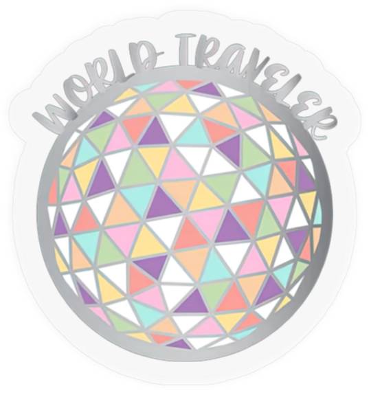 World Traveler Epcot Ball Stickers, Disney Stickers, Drinking Around The World Stickers, Colorful Disney Stickers