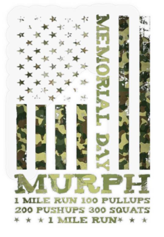 USA Flag Camo Murph Challenge Memorial Day WOD Workout 2021 Stickers