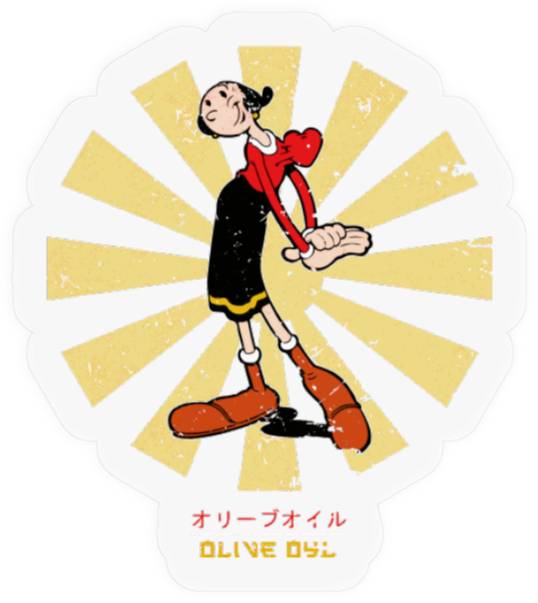 Olive Oyl Retro Japanese Popeye - Popeye - Stickers