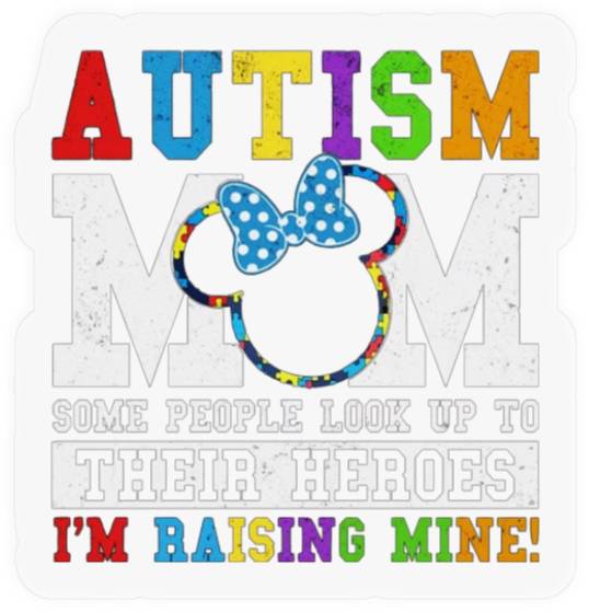 Minnie Mouse Autism Mom Awareness Stickers, Disney Autism Mom Stickers