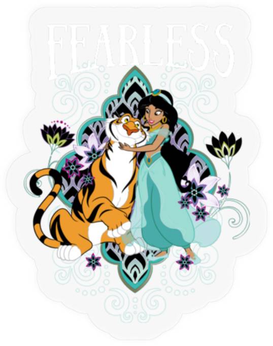 Disney Aladdin Jasmine And Rajah Fearless Stickers