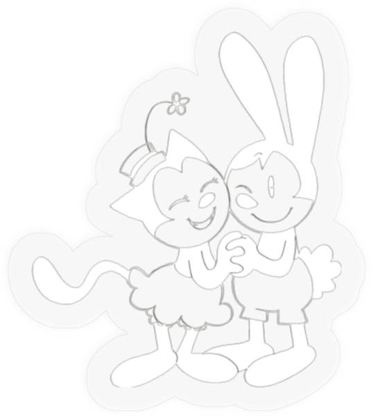 Disney Stickers, Oswald the Lucky Rabbit, Oswald and Ortensia Stickers