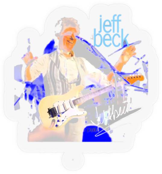 Vintage Jeff Beck guitarist Stickers, Jeff Beck 1944 - 2023 Stickers