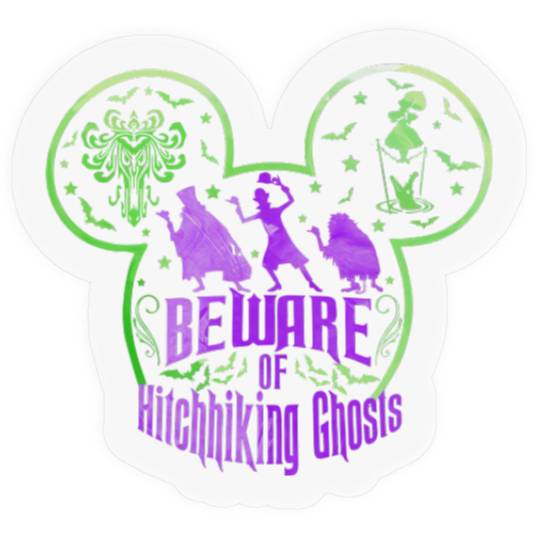 Beware Of Hitchhiking Ghosts Halloween Stickers, Disney Haunted Mansion