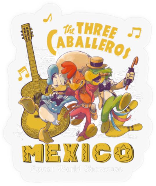Retro Disney The Three Caballeros Classic Donald Duck Jose Carioca Panchito Pistoles Stickers