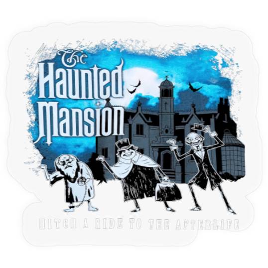 Hitch A Ride To The Afterlife Hitchhiking Ghosts Stickers, Disney The Haunted Mansion Stickers