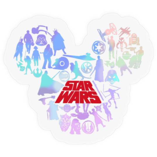 Mickey Head Star Wars Stickers, Matching Disney Stickers