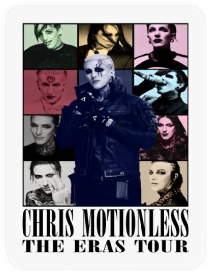Discover Chris Motionless Eras Tour Motionless in white Band logo Stickers