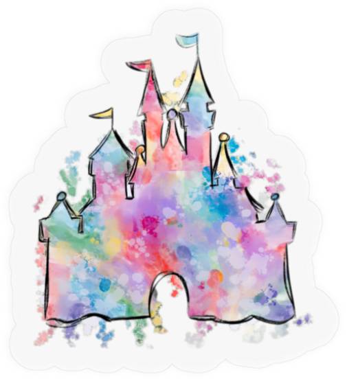 Watercolor Disney Castle - Muscle Tank, Magical Castle, Disney Stickers, Disney Cinde, Disney Matching, Disney Princess, Women's Disney.