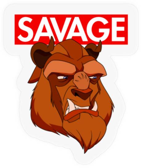 Disney Beauty & the Beast Savage Face Graphic Stickers