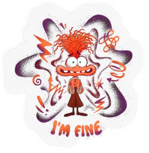 Disney Inside Out 2 Emotions Im Fine Stickers, Disney Inside Out Stickers