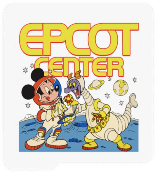 Disney Epcot Mickey Mouse & Figment Astronaut 1982 Retro Stickers