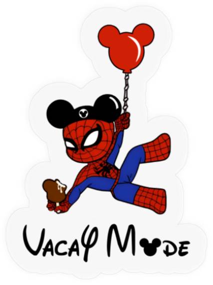Spiderman Vacay Mode Stickers, Disney Spiderman Stickers