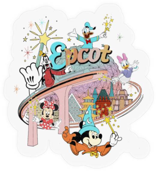 Disney Epcot Stickers, Vintage Epcot 1982 Stickers, Vintage Disney Stickers, Mickey And Friends, Epcot Trip Stickers