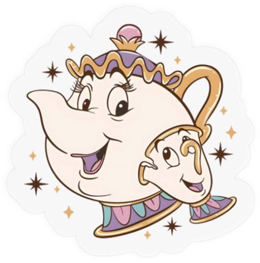 Disney Beauty and the Beast Chip And Mrs. Potts Stickers