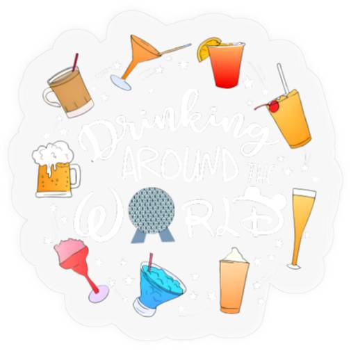 Drinking Around the World Stickers, Disney Drinks Stickers, World Traveler Stickers