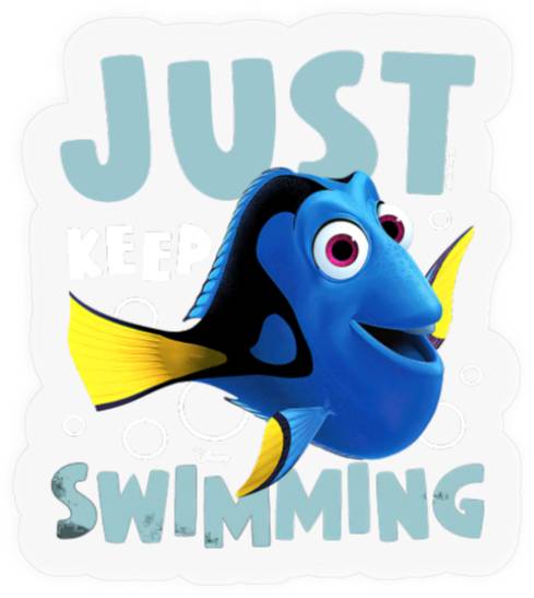 Disney Finding Dory Just Keep Swimming Graphic Stickers,WDW Magic Kingdom Disneyland Vacation Gift