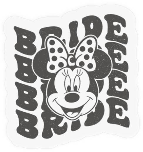 Minnie Bride Stickers, Disney Bride Stickers, Disney Bachelorette Party Stickers, Disney Bridal Party Stickers