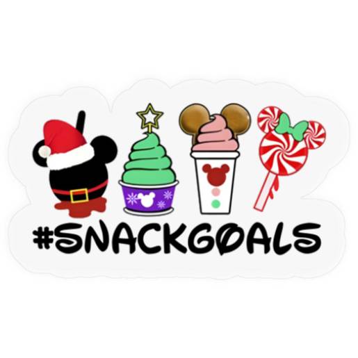 Snack Goals Disney Christmas Snacks Stickers