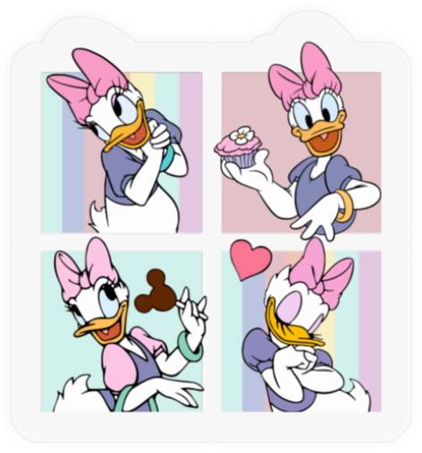 Disney Daisy Duck  Stickers, Disney Girls Stickers, Disney Aesthetic Stickers, Disneyworld Stickers, Disneyland Stickers