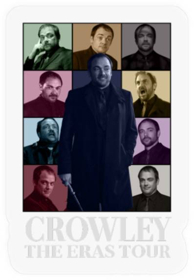 Crowley Supernatural Eras Tour Stickers, Crowley Supernatural Vintage Stickers