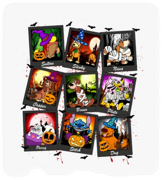 Disney Dogaholic Stickers, Vintage Disney Dogs Halloween Stickers, Disney Halloween Stickers, Dog Mom Who Loves Disney, Dogs Halloween Stickers