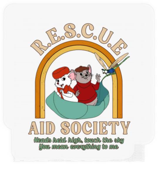 Retro 70s The Rescuers Bernard And Bianca Disney Stickers, Rescue Aid Society Stickers