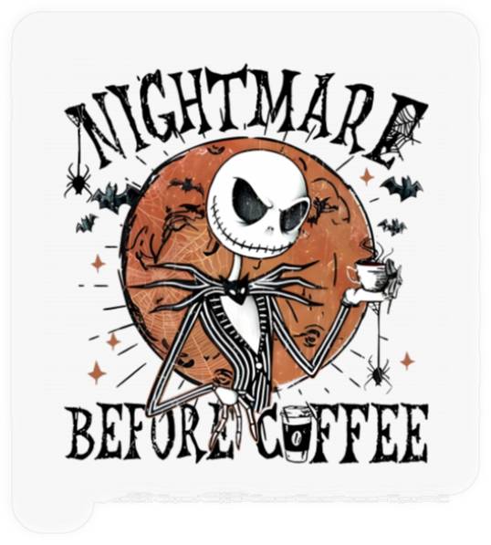 Jack Skellington Nightmare Before Coffee Stickers, Disney Halloween Stickers