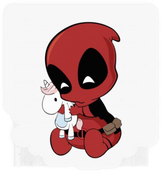 Deadpool With Unicorn Stickers, Marvel Family Party Gift, Disneyland Family Unisex Adult Stickers
