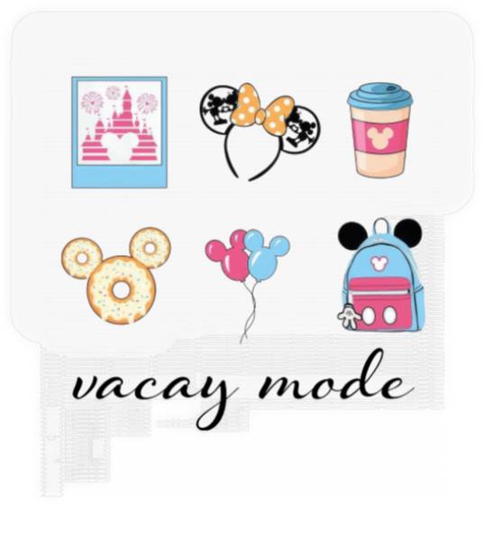 Disney Vacation Fashion Snacks Stickers, Disney Snacks Stickers,