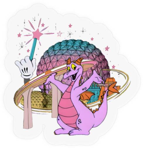 Disney Dragon Figment Stickers Epcot Figment Stickers, Mascot Figment Stickers