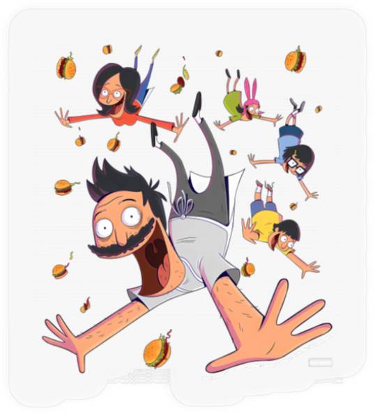 Bobs Burgers Comic Art Family Falling Stickers
