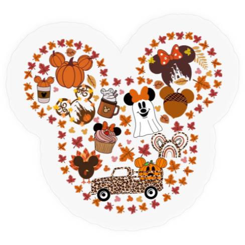 Disney Mickey Fall Vibes Stickers, Disney Fall Stickers