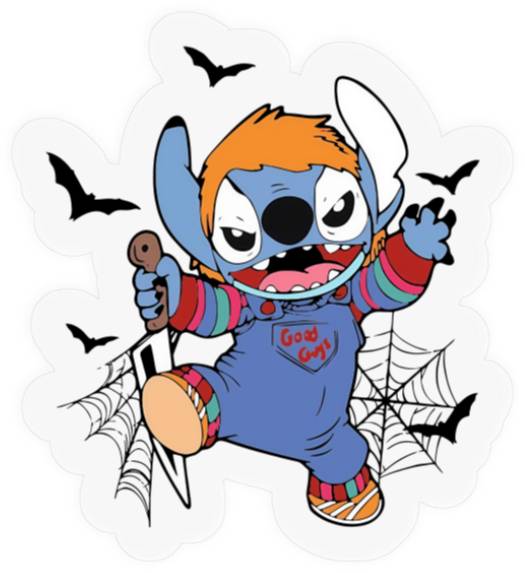 Disney Halloween Chucky Stitch Stickers, Disney Stitch Horror Movie Stickers, Chucky Stickers