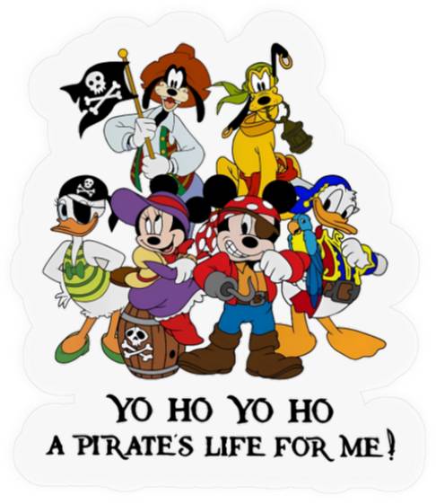 Discover Disney Pirate Mickey And Friends Stickers, Disneyworld Trip 2024 Stickers
