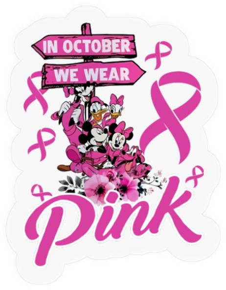 In October We Wear Pink Stickers, Disney Stickers, Warrior Stickers, Cancer Gift