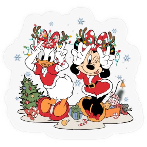 Vintage Disney Christmas  Stickers, Minnie and Daisy Christmas