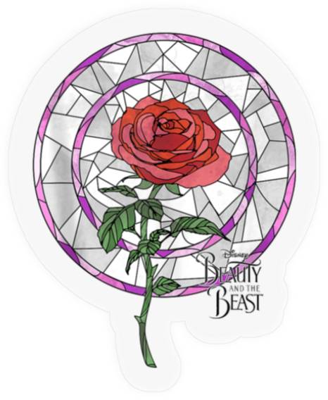 Disneyss Beauty And The Beast Stained Glass Rose Stickers